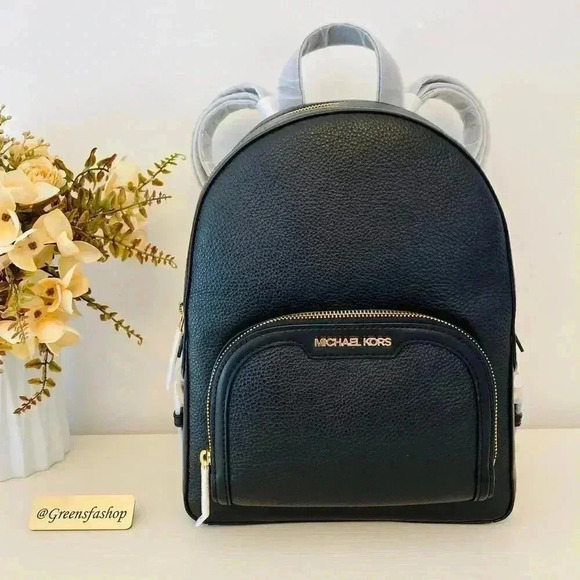 NWT Michael Kors Jaycee Medium Zip Pocket Backpack Black new - Picture 1 of 9